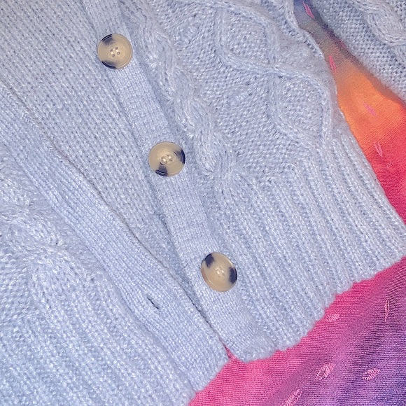 KENDALL+KYLIE| Light Blue Cardigan Crop Sweater - Picture 4 of 6